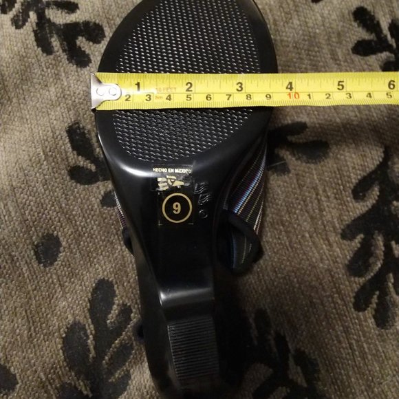 NWOT San Miguel Drayton Multicolour Striped Heeled Sandals - Picture 8 of 13